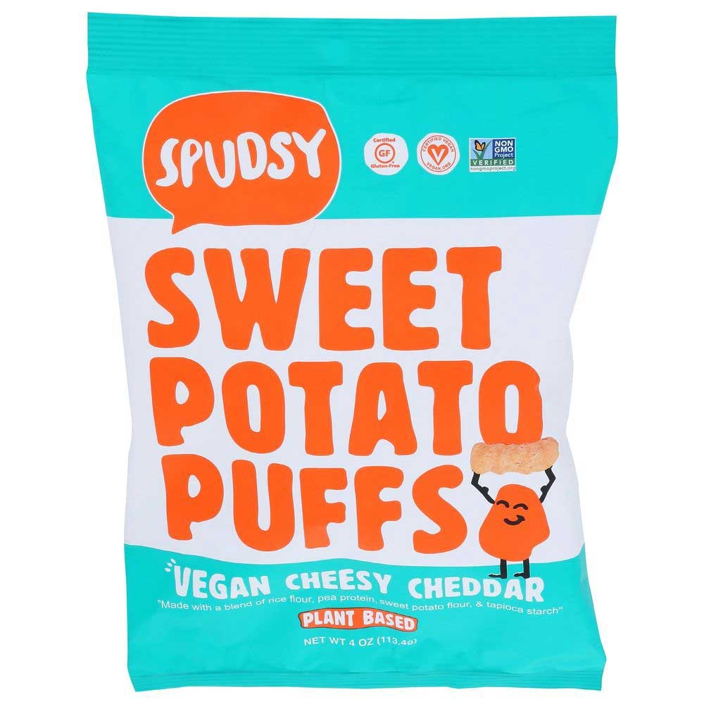 Spudsy Vegan Cheesy Cheddar Sweet Potato Puffs, 4 Ounce -- 12 per case