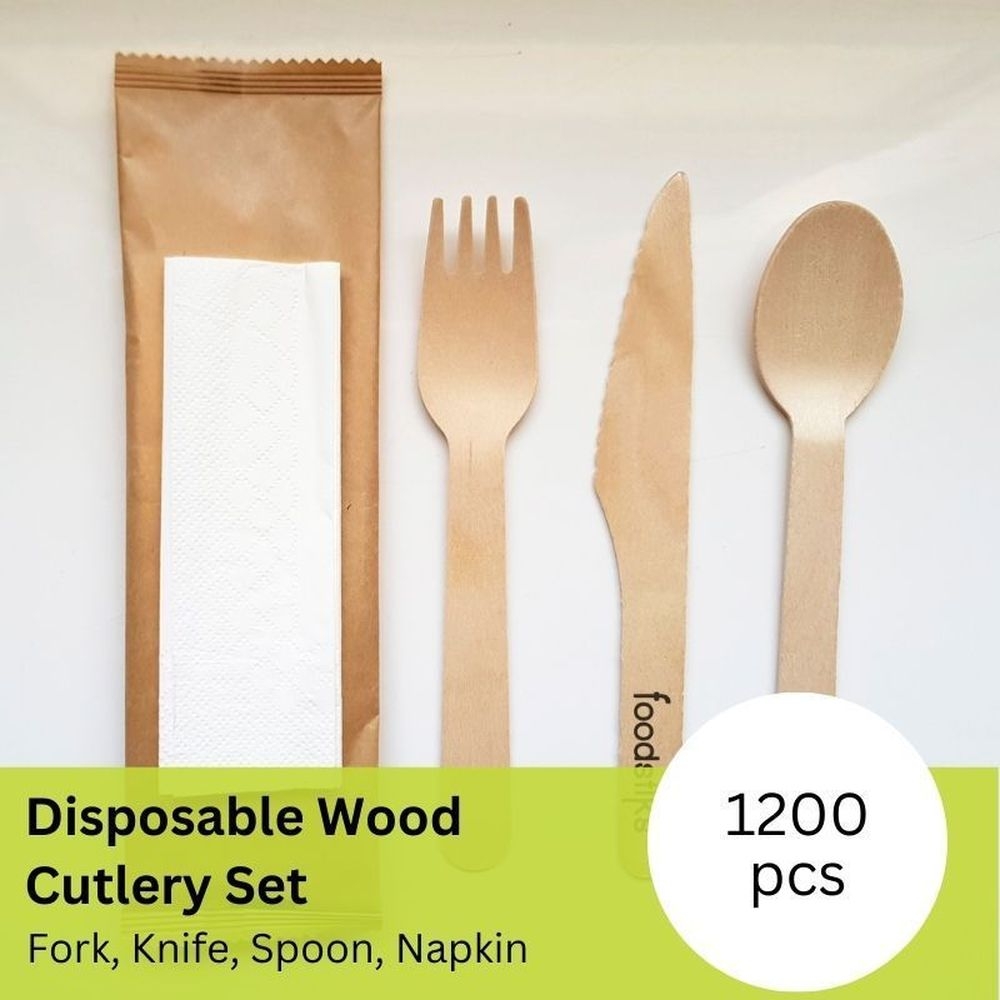 Foodstiks Standard 4 Piece Compostable Cutlery Set -- 6 per case