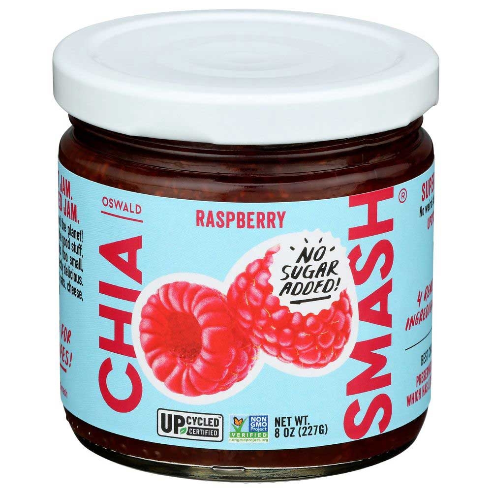 Oswald Raspberry Chia Smash Jam, 8 Ounce -- 6 per case