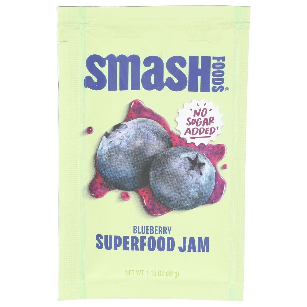Smash Foods Blueberry Squeezable Superfood Jam, 1.15 Ounce -- 10 per case