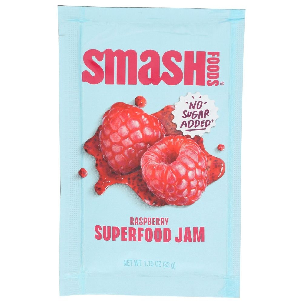 Smash Foods Raspberry Squeezable Superfood Jam, 1.15 Ounce -- 10 per case