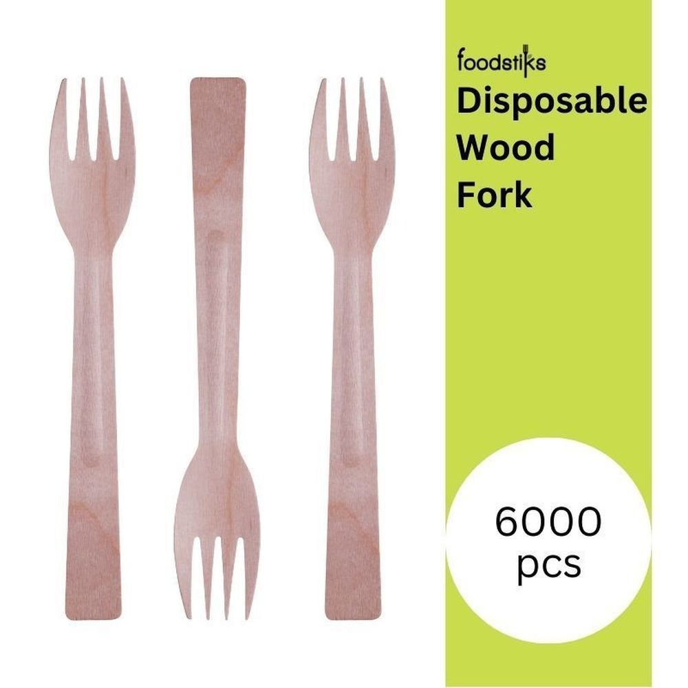 Foodstiks Premium Compostable Wood Fork, 1000 count -- 6 per case