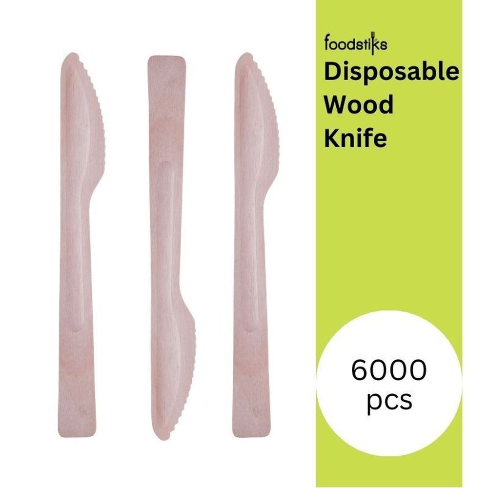 Foodstiks Premium Compostable Wood Knife, 1000 count -- 6 per case