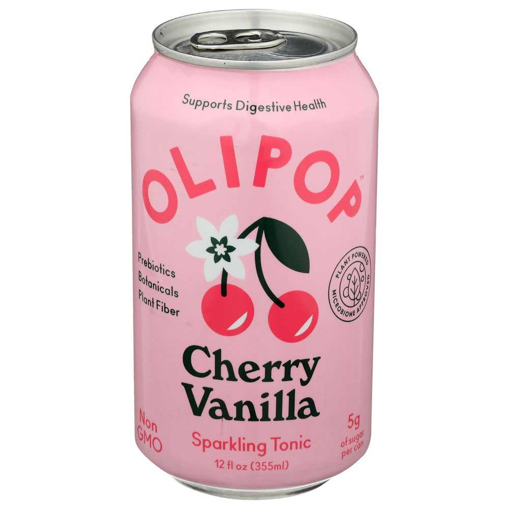Olipop Cherry Vanilla Sparkling Tonic, 12 Fluid Ounce -- 12 per case