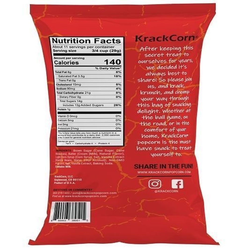 Krackcorn Caramel Flavored Popcorn - Family Case, 11 Ounce -- 12 per case