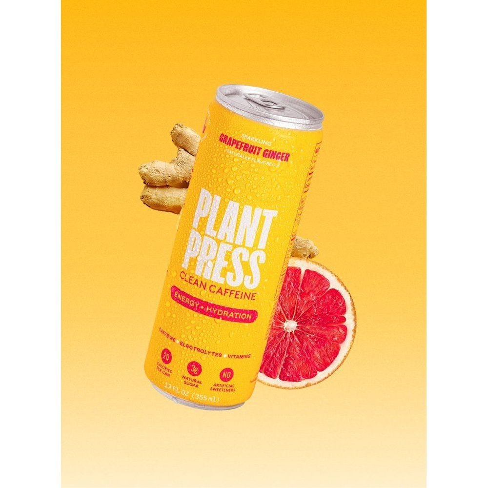 Plant Press Sparkling Grapefruit Ginger Beverage, 12 Fluid Ounce -- 12 per case