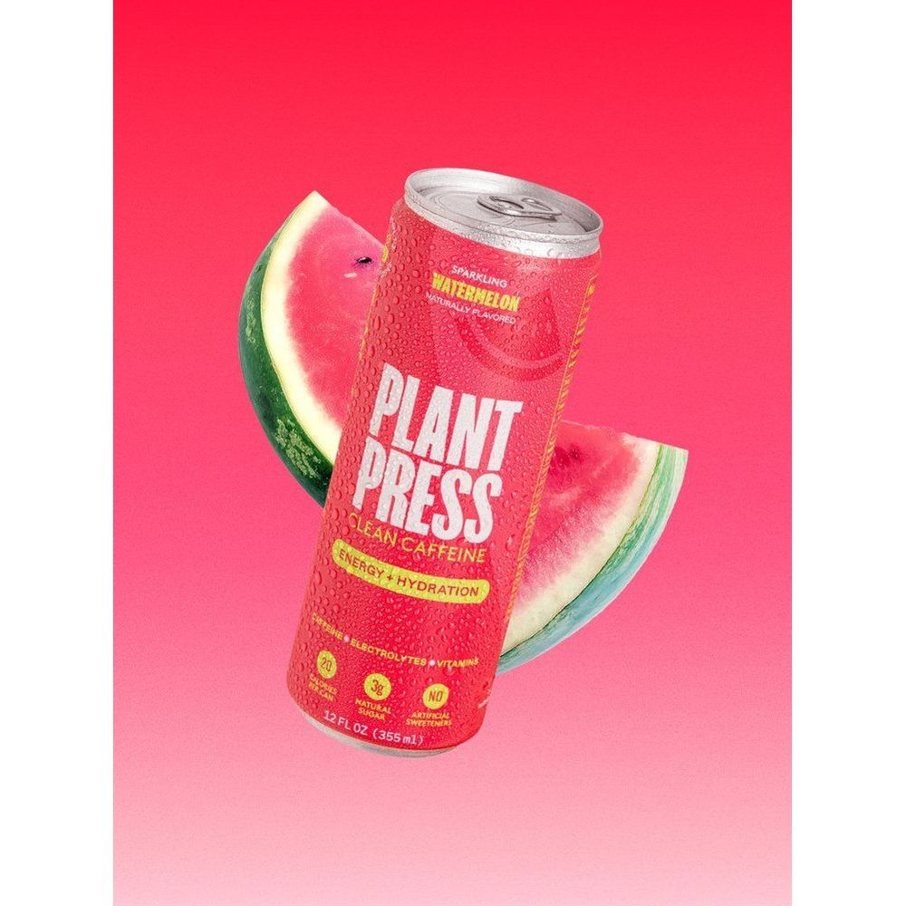 Plant Press Sparkling Watermelon Beverage, 12 Fluid Ounce -- 12 per case