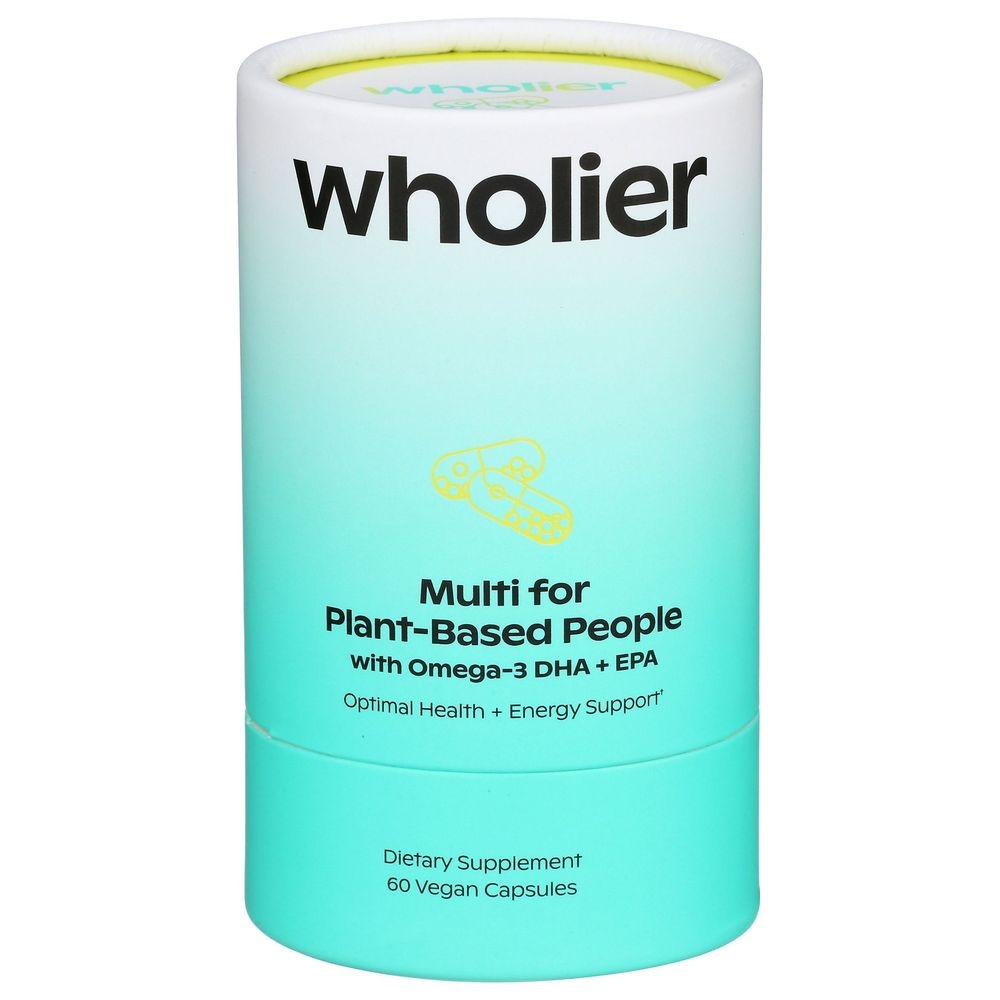 Wholier Multi Vitamin for Plant-Based People Vegan Capsules, 60 count