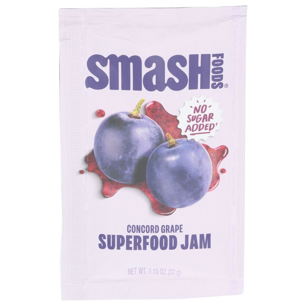 Smash Foods Concord Grape Squeezable Superfood Jam, 1.15 Ounce -- 10 per case