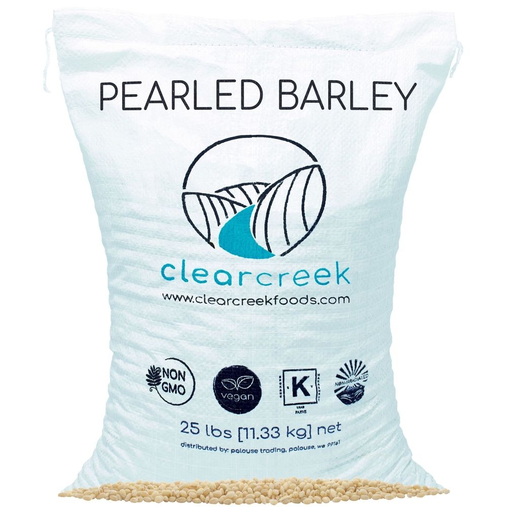 Clear Creek Pearled Barley, 25 Pound Poly Bag