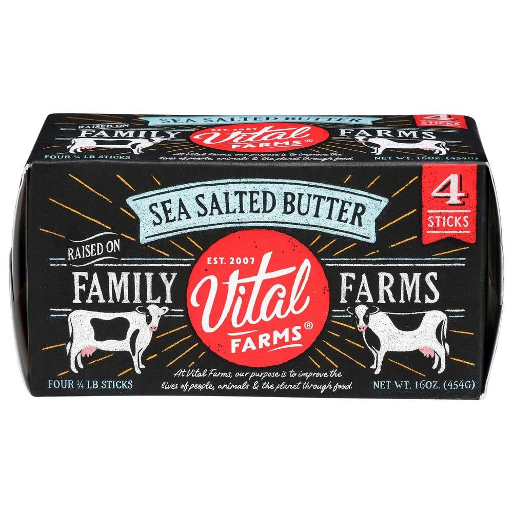Vital Farms Pasture Raised Sea Salted Butter, 16 Ounce -- 15 per case