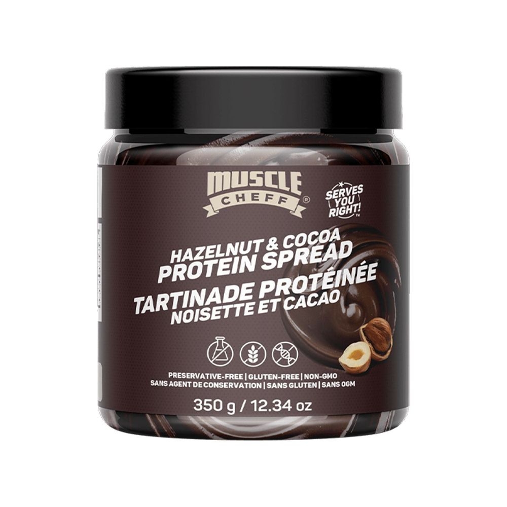 Muscle Cheff All Natural Low Sugar High Protein Hazelnut Cocoa Protein Spread, 12 Ounce -- 16 per case