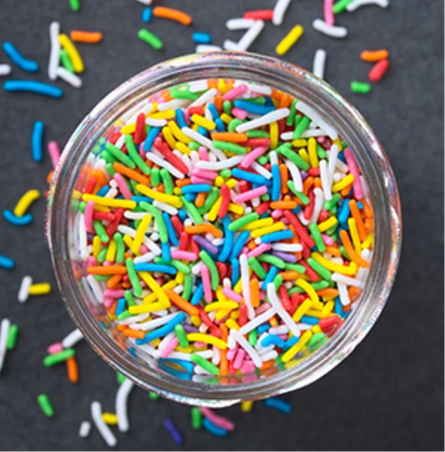 American Sprinkle 8 Color Rainbow Sprinkles, 6 Pound -- 4 per case.