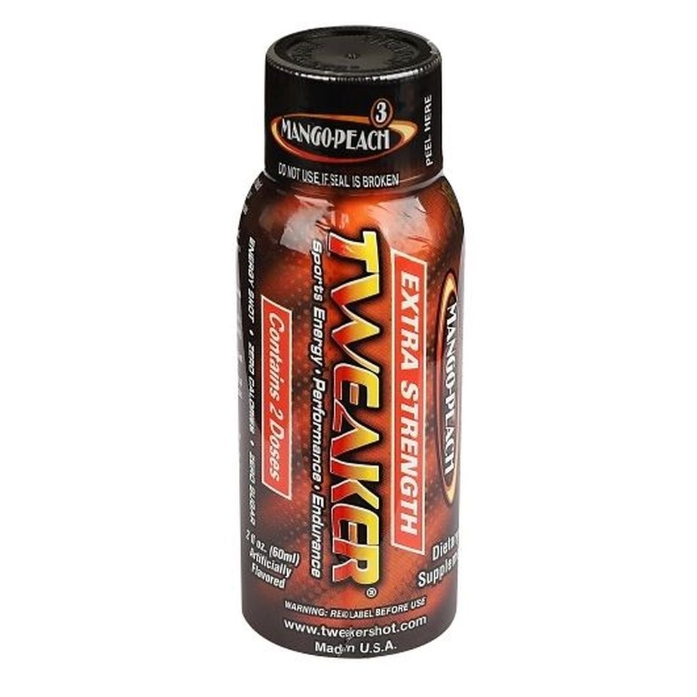 Tweaker 2 Ounce Extra Strength Mango Peach Energy Shot, 12 count - 12 per case