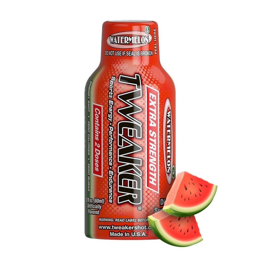 Tweaker Extra Strength Watermelon Energy Shot, 2 Ounce - 12 per case