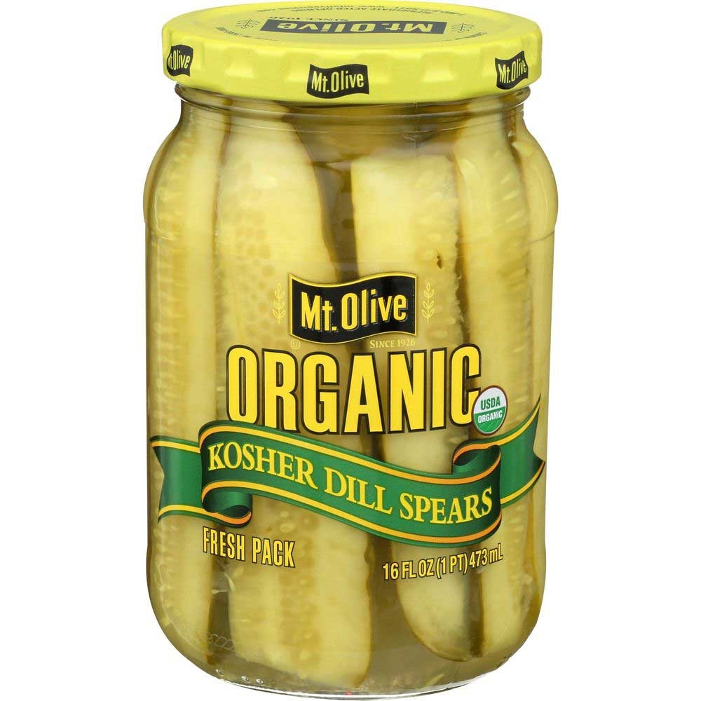 Mt Olive Organic Dill Spears, 16 Fluid Ounce -- 6 per case