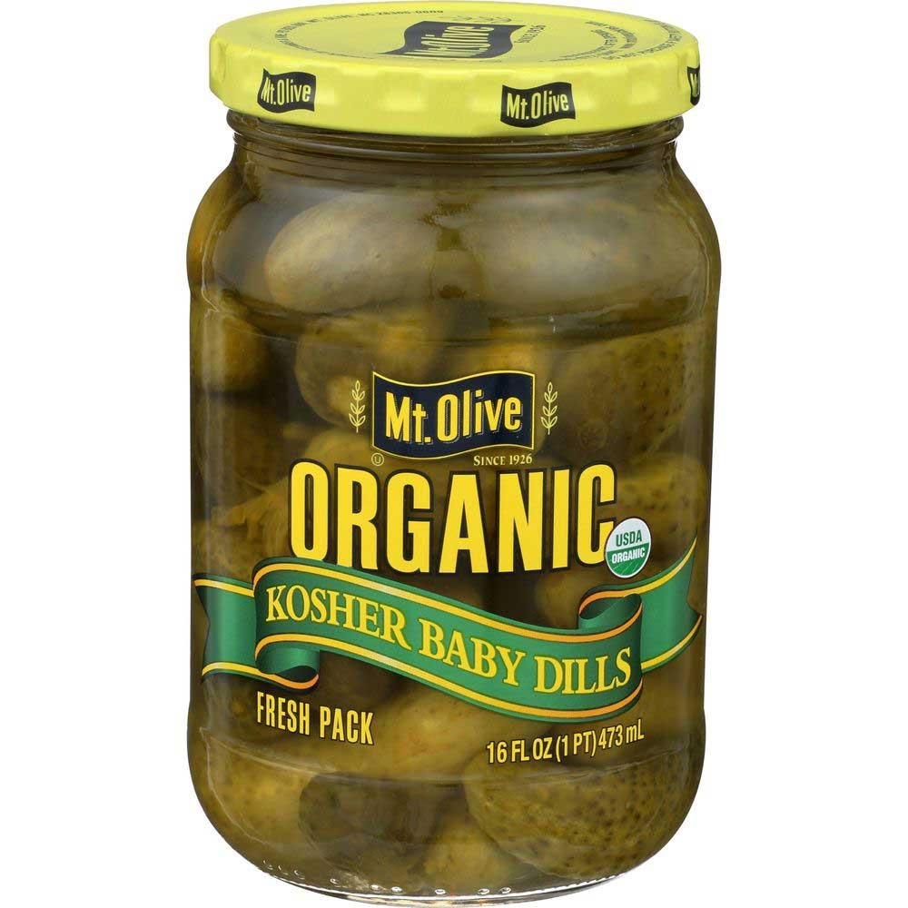 Mt Olive Organic Baby Dills, 16 Fluid Ounce -- 6 per case