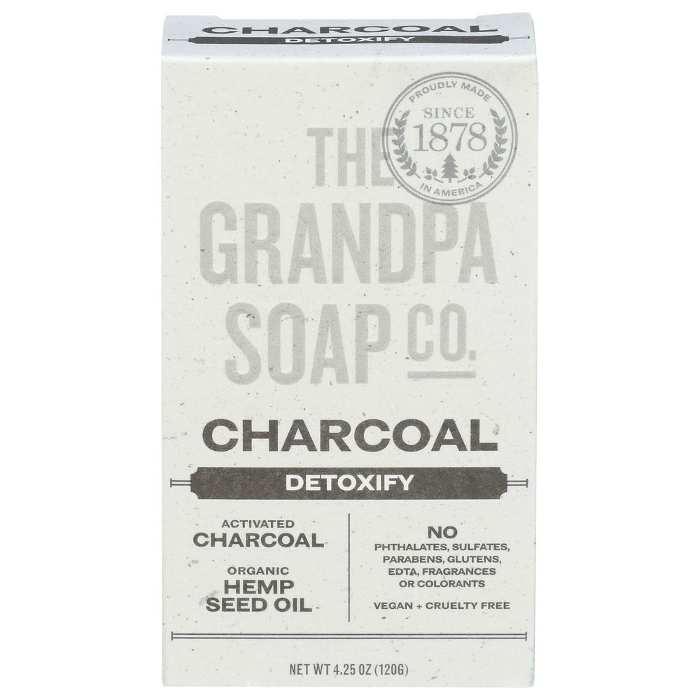 The Grandpa Soap Charcoal Face and Body Bar Soap, 4.25 Ounce -- 3 per case