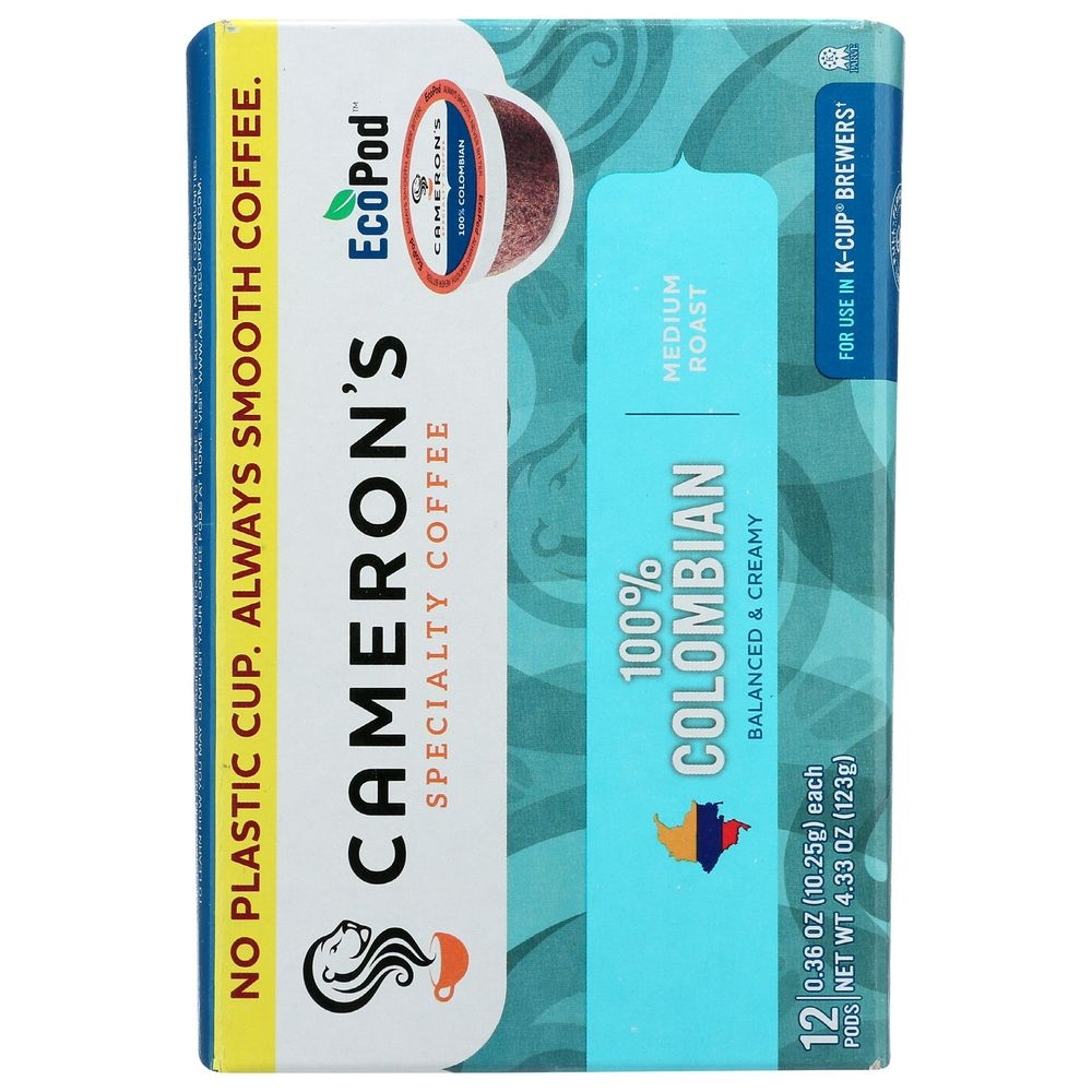 Camerons Single Serve Colombian Coffee Medium Roast EcoPods, 4.33 Ounce -- 6 per case