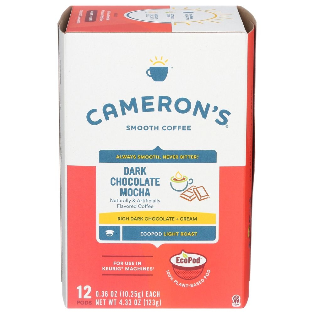 Camerons Single Serve Dark Chocolate Mocha Light Roast Coffee EcoPods, 4.33 Ounce -- 6 per case