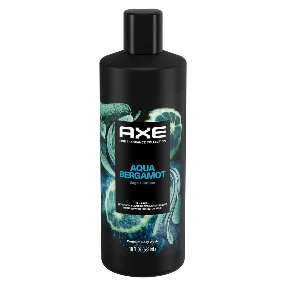 Axe Fine Fragrance Collection Aqua Bergamot Premium Body Wash for Men, 18 Ounce -- 4 per case