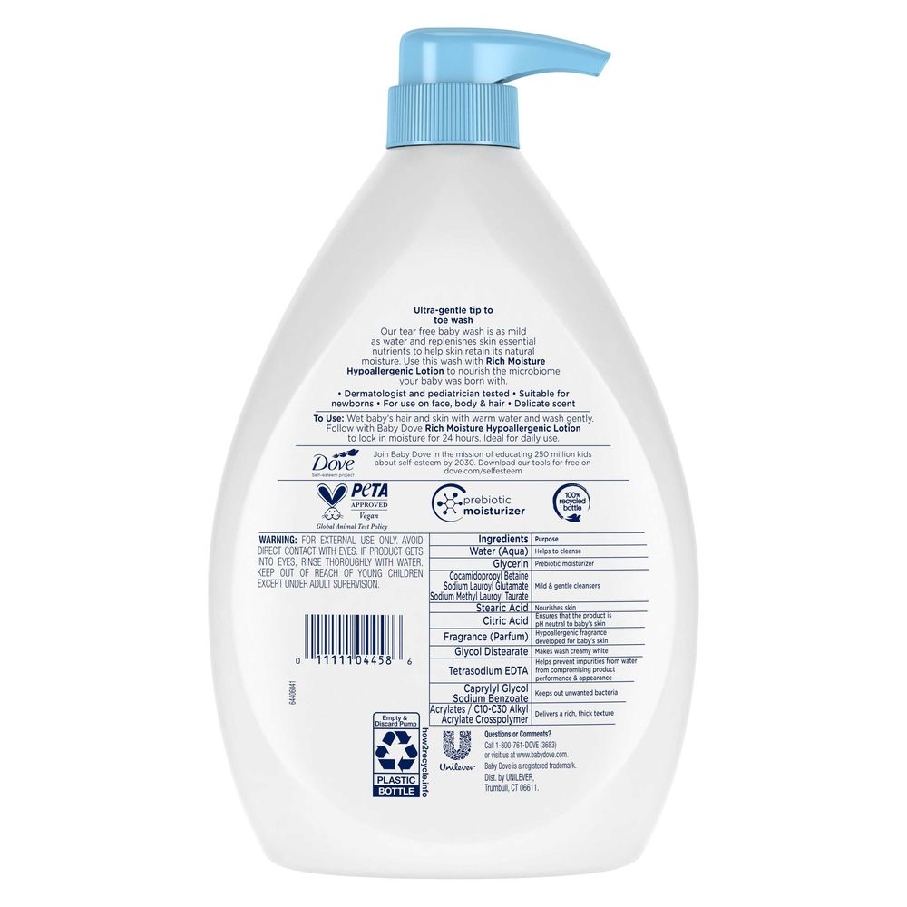 Baby Dove Sensitive Skin Care Tip To Toe Rich Moisture Baby Wash, 34 Ounce -- 3 per case
