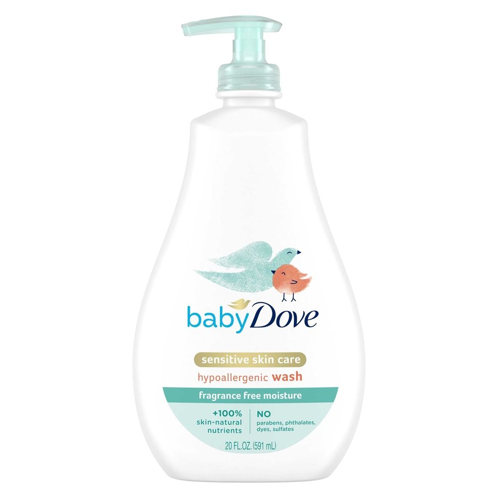 Baby Dove Sensitive Skin Care Hypoallergenic Fragrance Free Moisture Baby Wash, 20 Ounce -- 4 per case