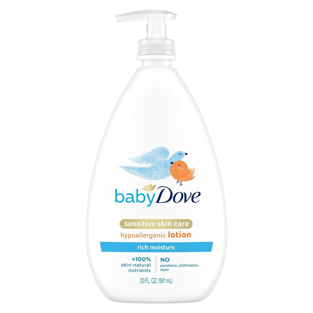 Baby Dove Sensitive Skin Care Hypoallergenic Rich Moisture Body Lotion, 20 Ounce -- 4 per case