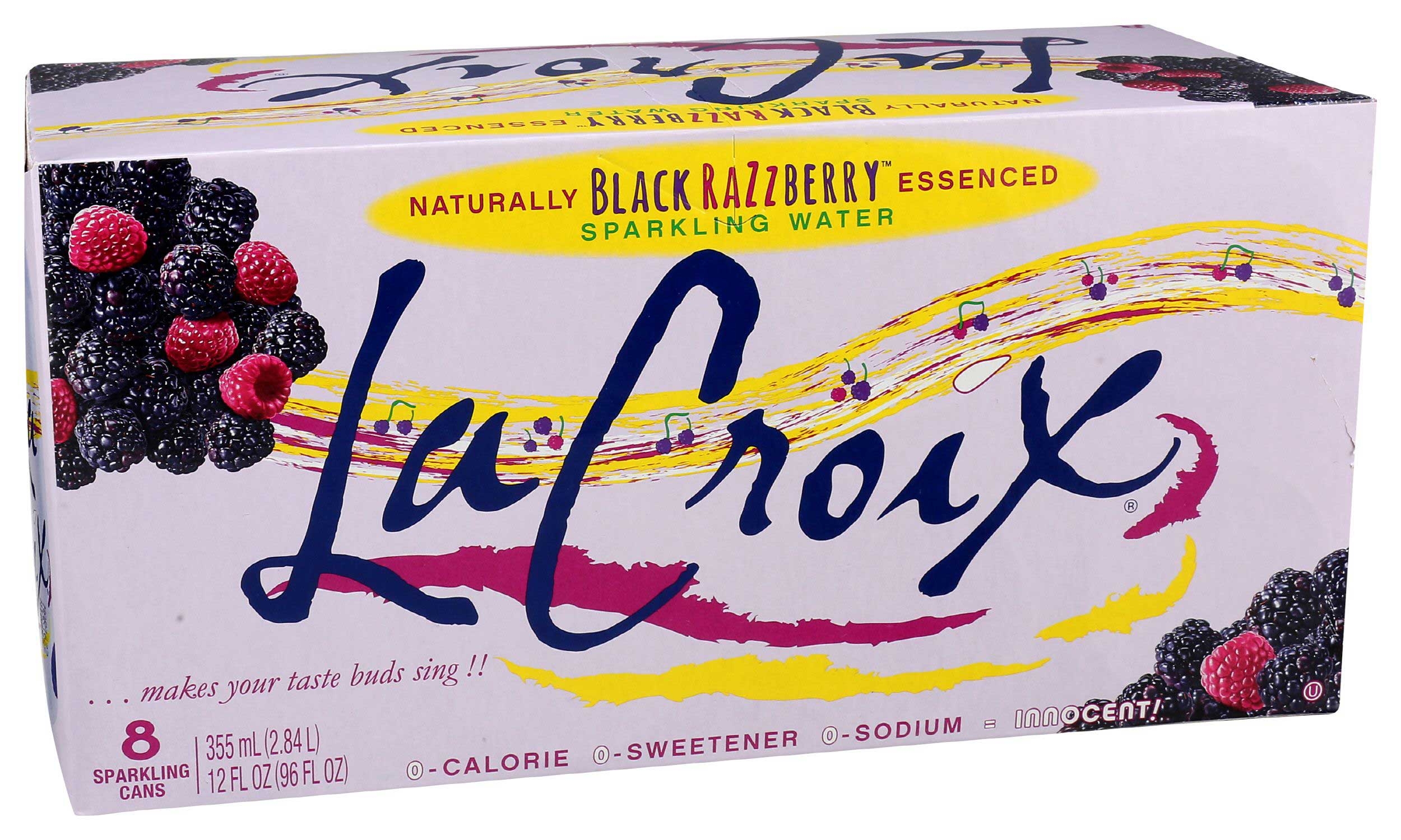 La Croix Black Raspberry Sparkling Water, 96 Fluid Ounce -- 3 per case