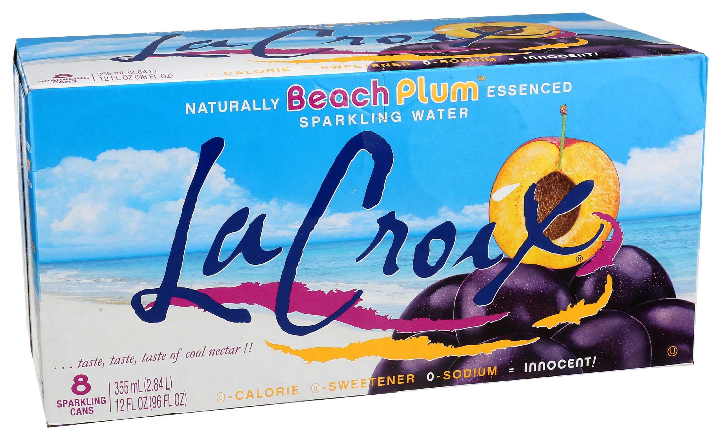 La Croix Peach Plum Sparkling Water, 96 Fluid Ounce -- 3 per case