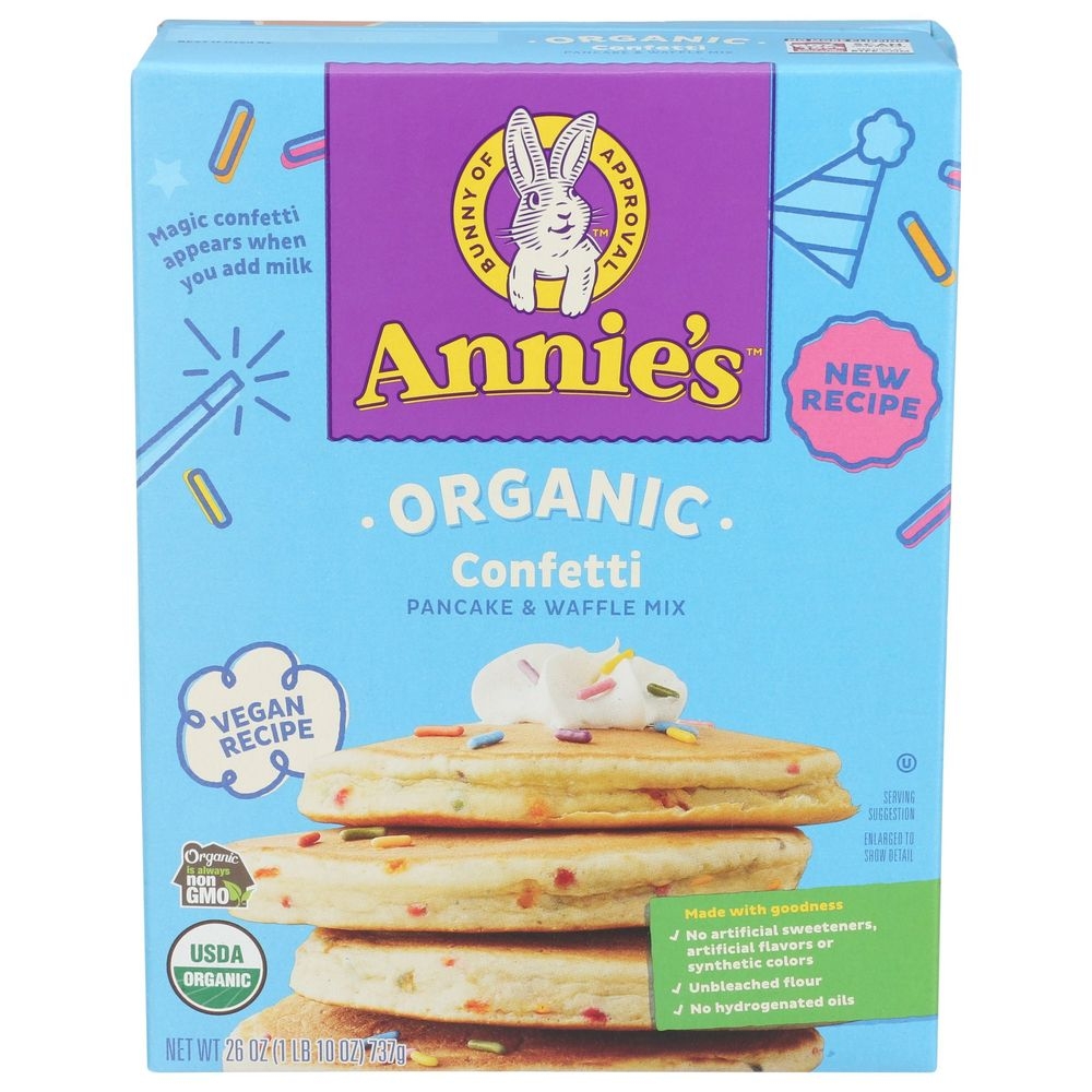 Annies Homegrown Organic Confetti Pancake and Waffle Mix, 26 Ounce -- 8 per case