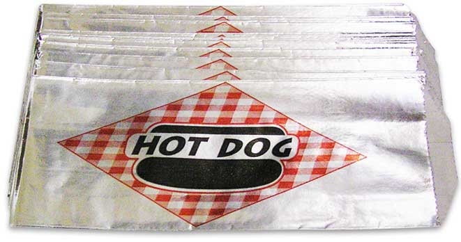 Winco BenchmarkUSA Foil Hot Dog Bag -- 1000 per case