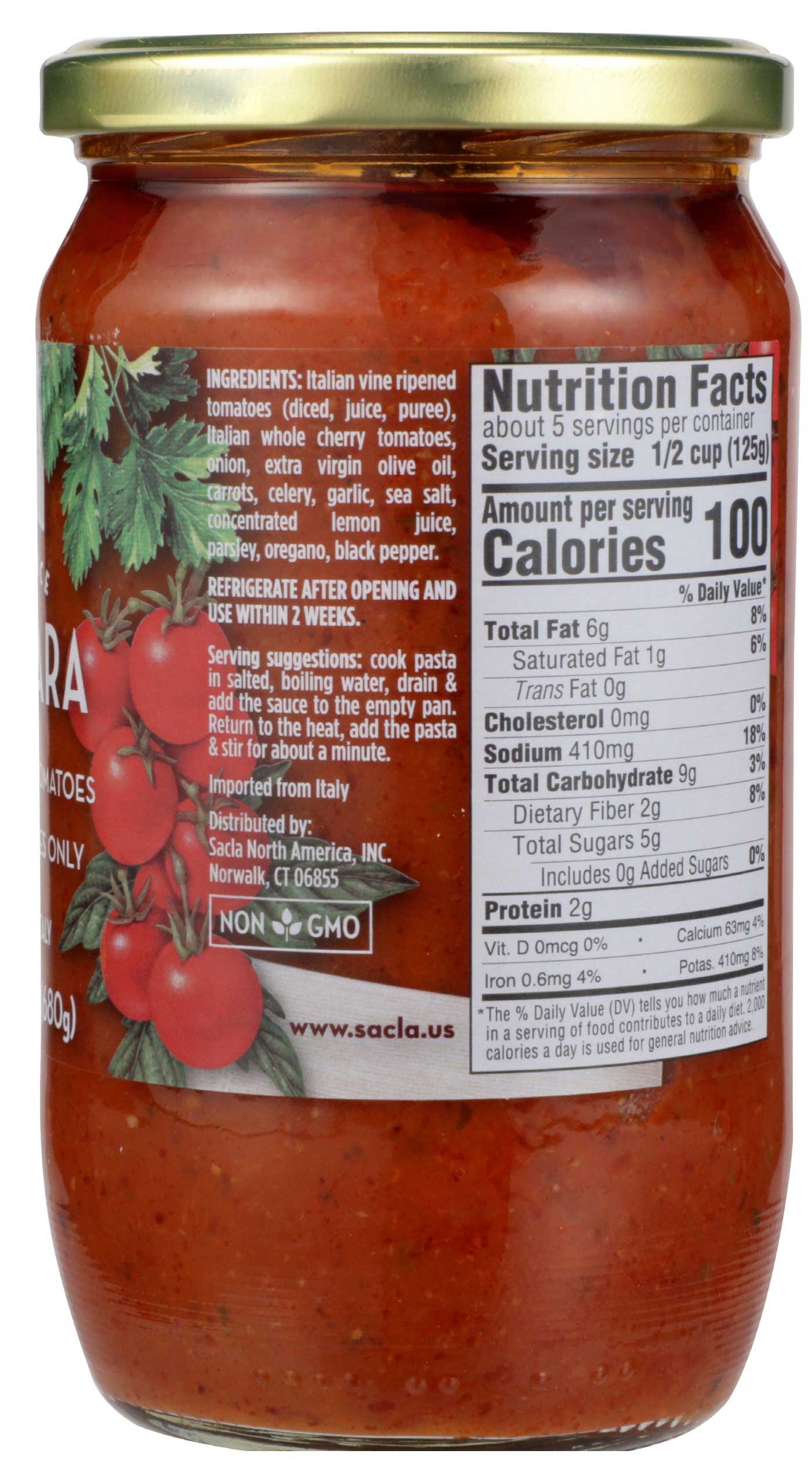 Sacla Whole Cherry Tomatoes Marinara Sauce, 24 Ounce -- 6 per case