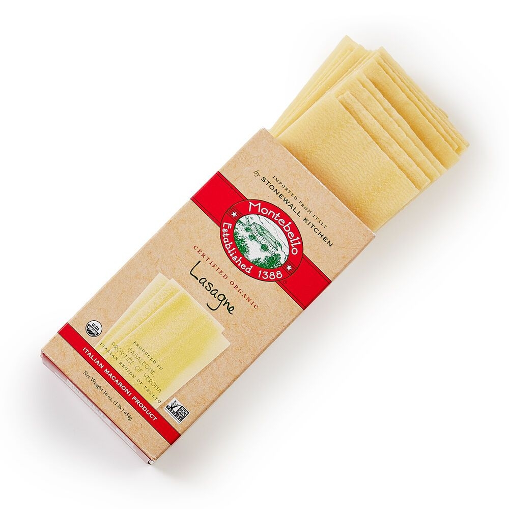 Montebello Organic Lasagne Pasta, 16 Ounce -- 12 per case