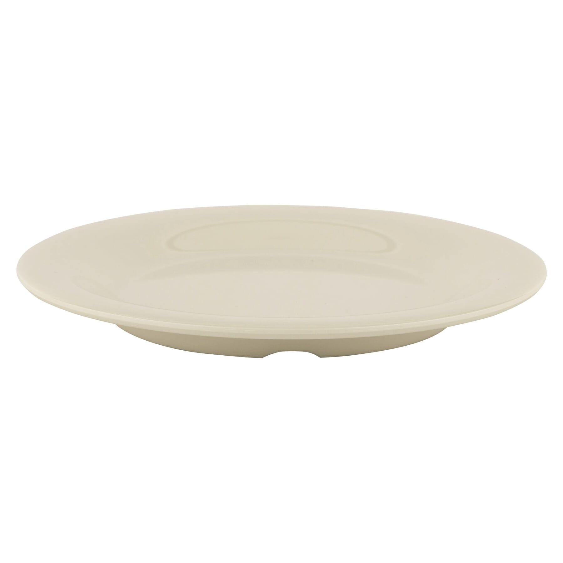 GET Enterprises inc Diamond Ivory Melamine Round Wide Rim Plate, 5.5 inch -- 48 per case.