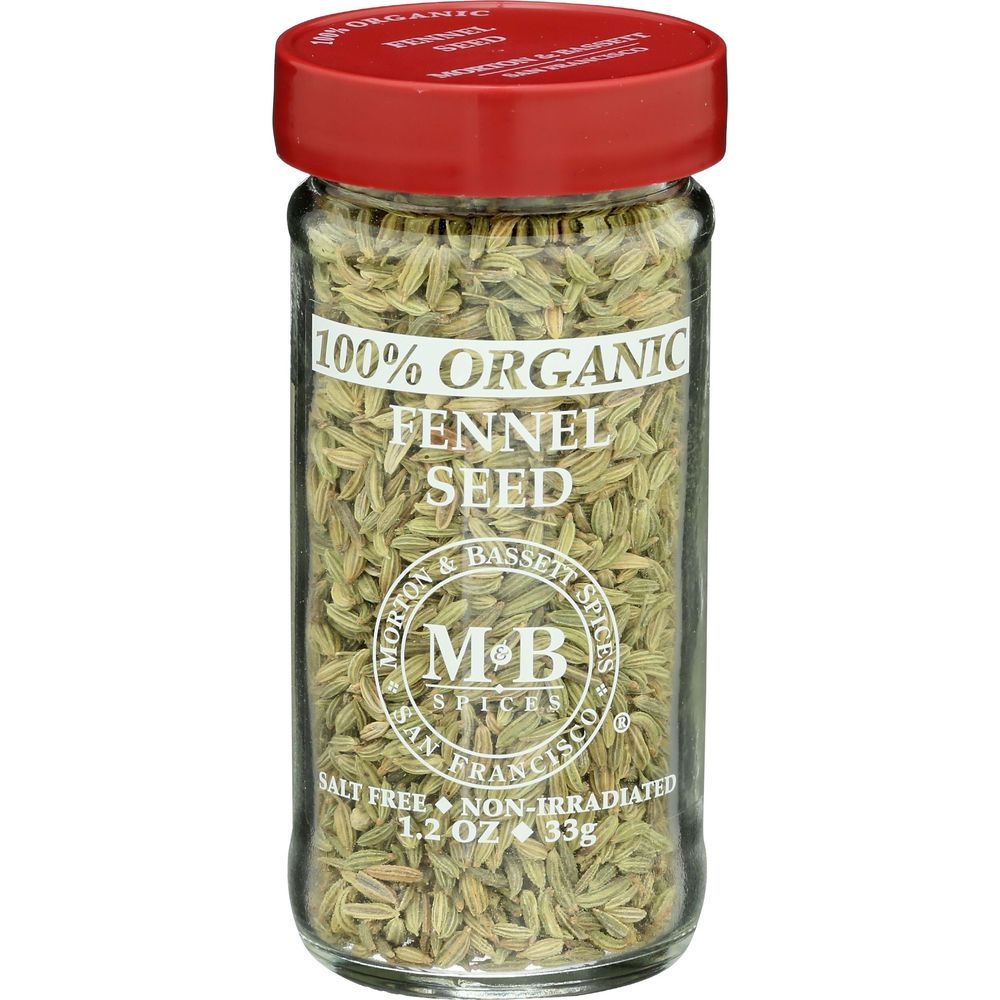 Morton and Bassett Organic Fennel Seed, 1.2 Ounce -- 3 per case