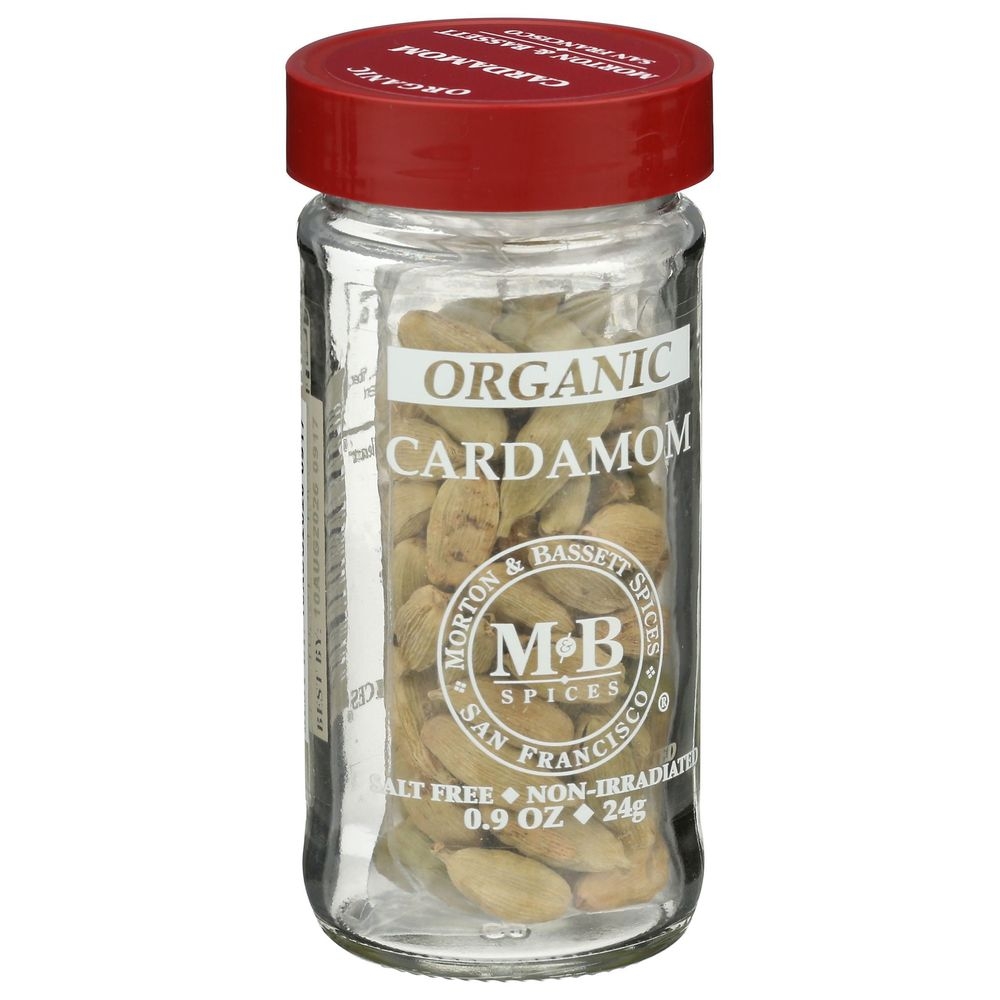 Morton and Bassett Organic Whole Cardamom Seeds, 0.9 Ounce -- 3 per case