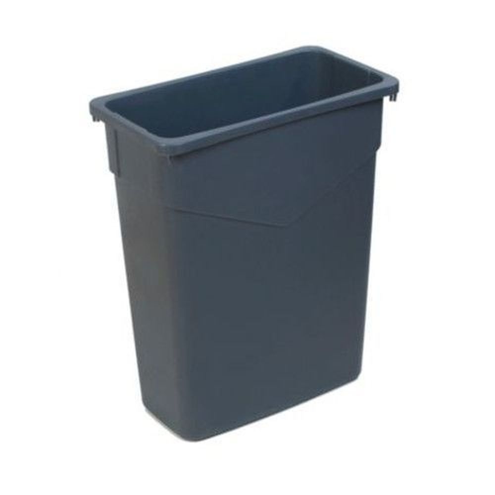 Carlisle 34201523 Trimline Polyethylene Gray Rectangle Trash Can, 15 Gallon Capacity