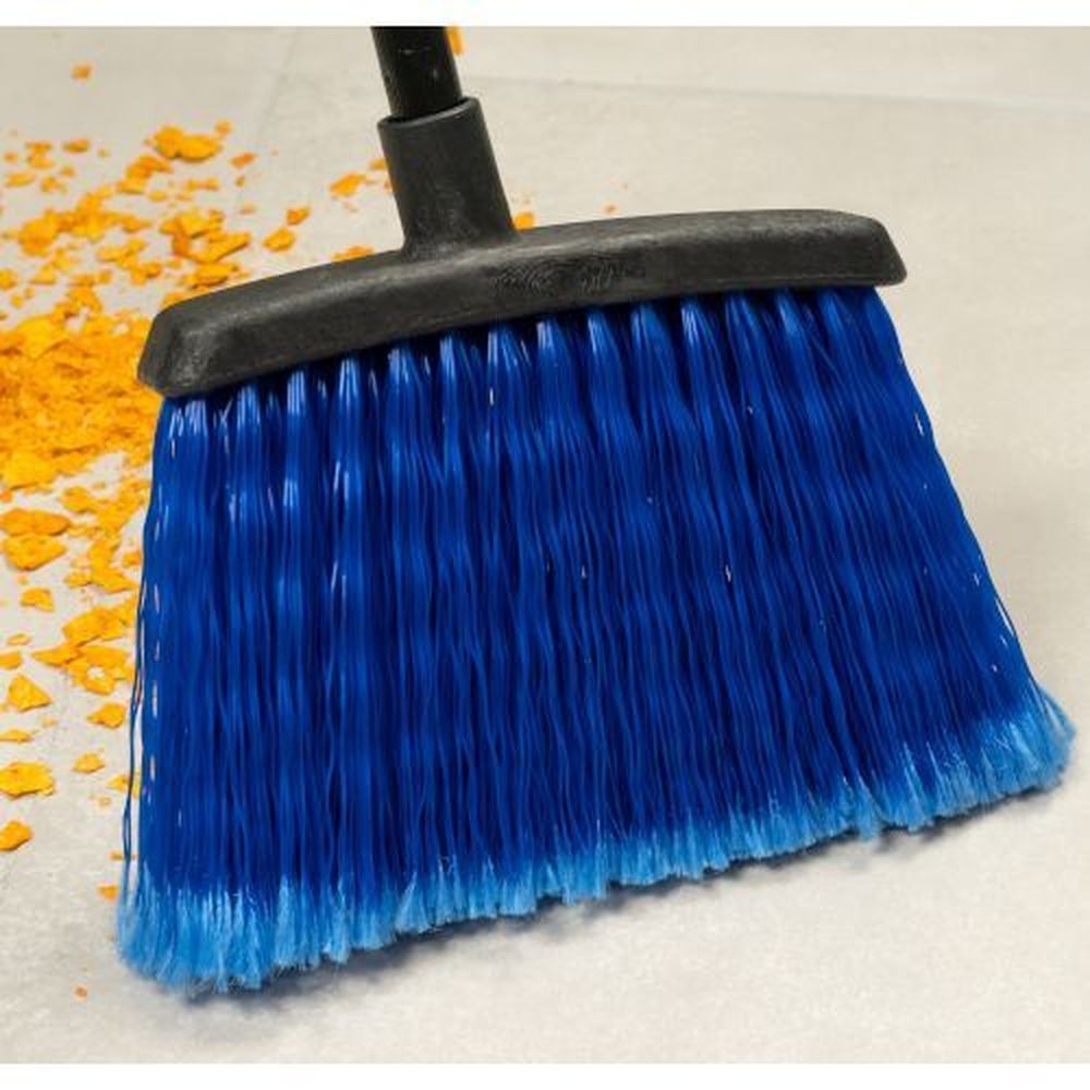 Carlisle 4688314 Duo-Sweep Blue Bristle Flagged Warehouse Broom with Black Metal Handle, 48 inch Height