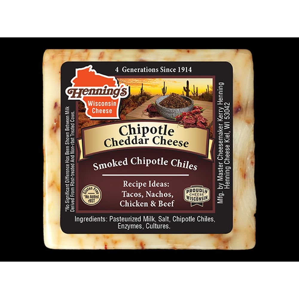 Hennings Chipotle Cheddar Cheese, 5.6 Ounce -- 12 per case