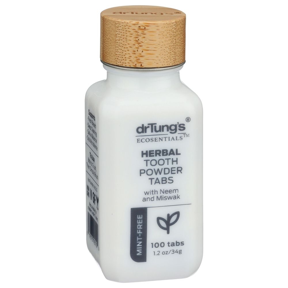 Drtung's Mint Free Herbal Tooth Powder Tabs, 100 Count -- 3 Per Case