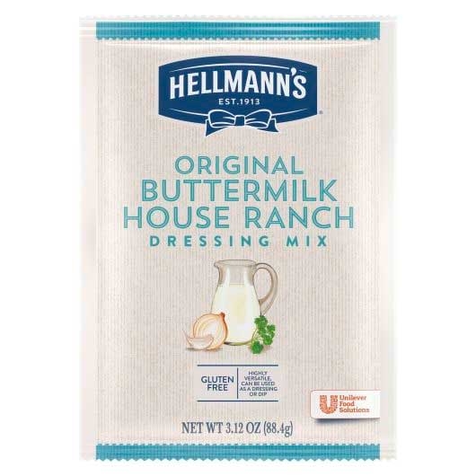 Hellmann's Original Buttermilk House Ranch Salad Dressing Dry Mix Pouch, 3.12 Ounce -- 12 Per Case
