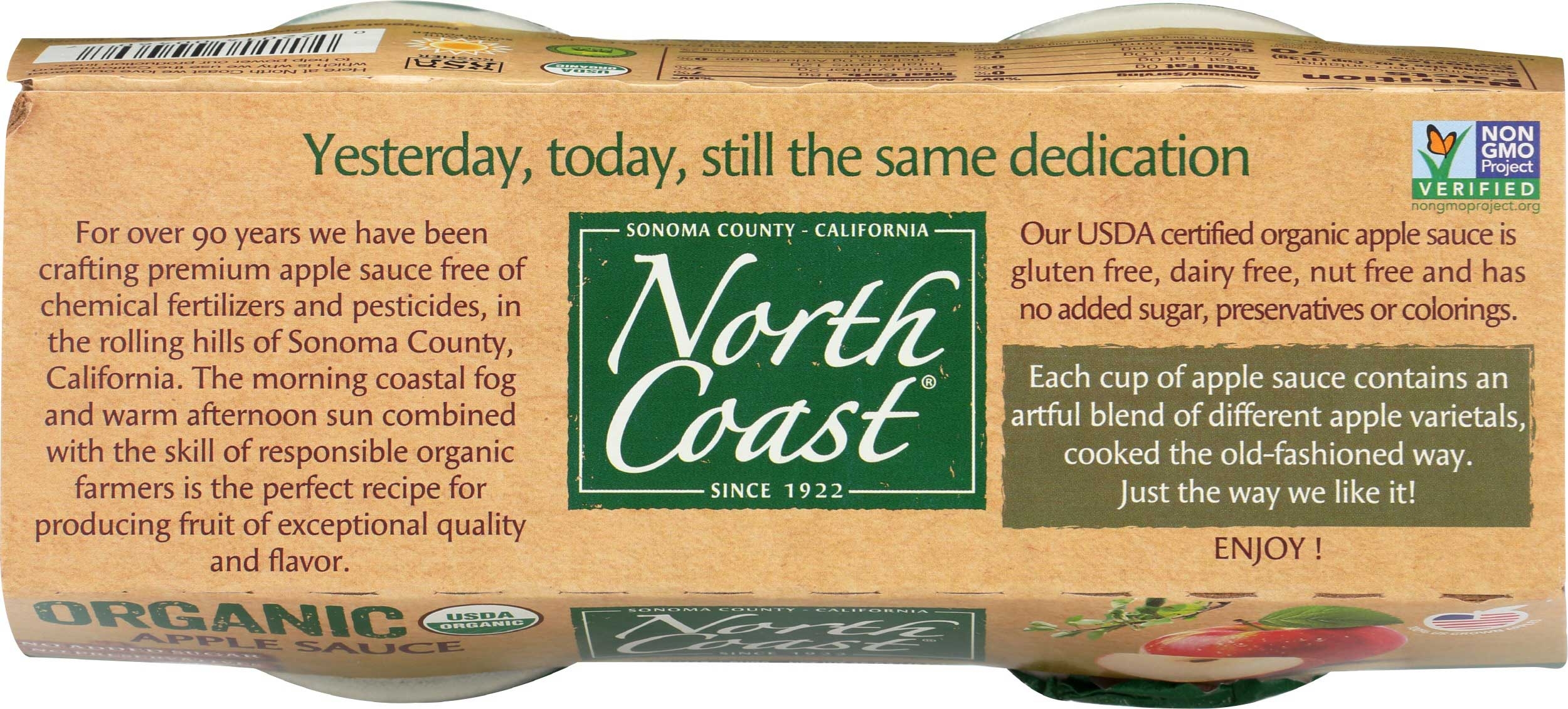 North Coast Organic Apple Sauce, 4 count per pack -- 12 per case