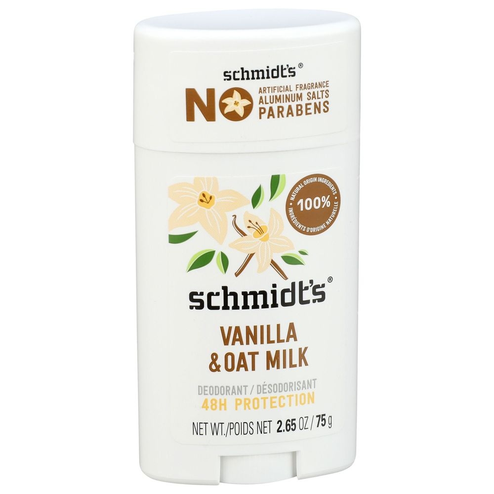 Schmidts Natural Vanilla and Oat Milk Deodorant Stick, 2.65 Ounce