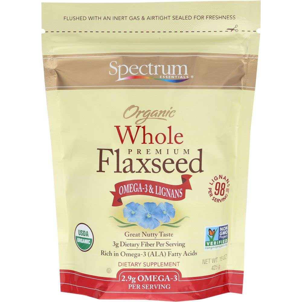 Spectrum Essentials Organic Whole Flaxseed, 15 Ounce