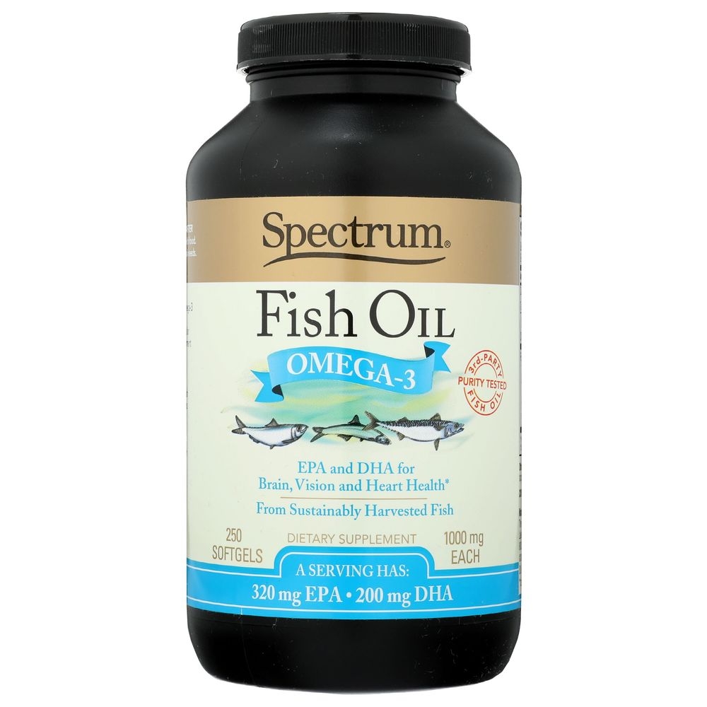 Spectrum Essentials Omega 3 Fish Oil Softgel, 250 count