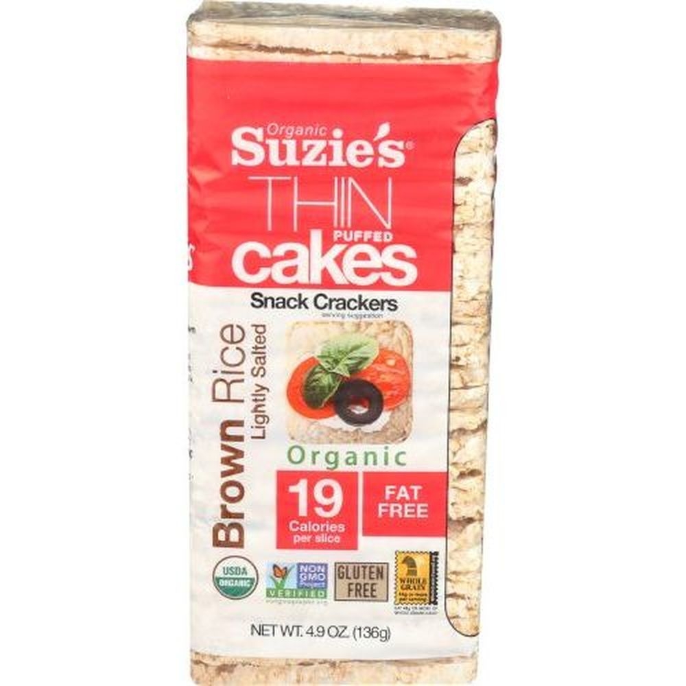 Suzies Whole Grain Brown Rice Thin Cakes, 4.9 Ounce -- 12 per case