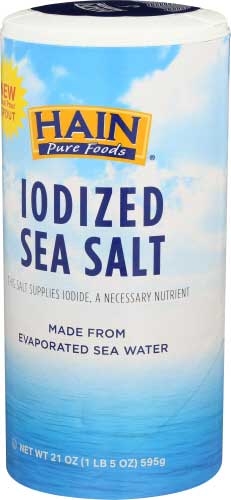 Hain Iodized Sea Salt, 21 Ounce -- 8 per case