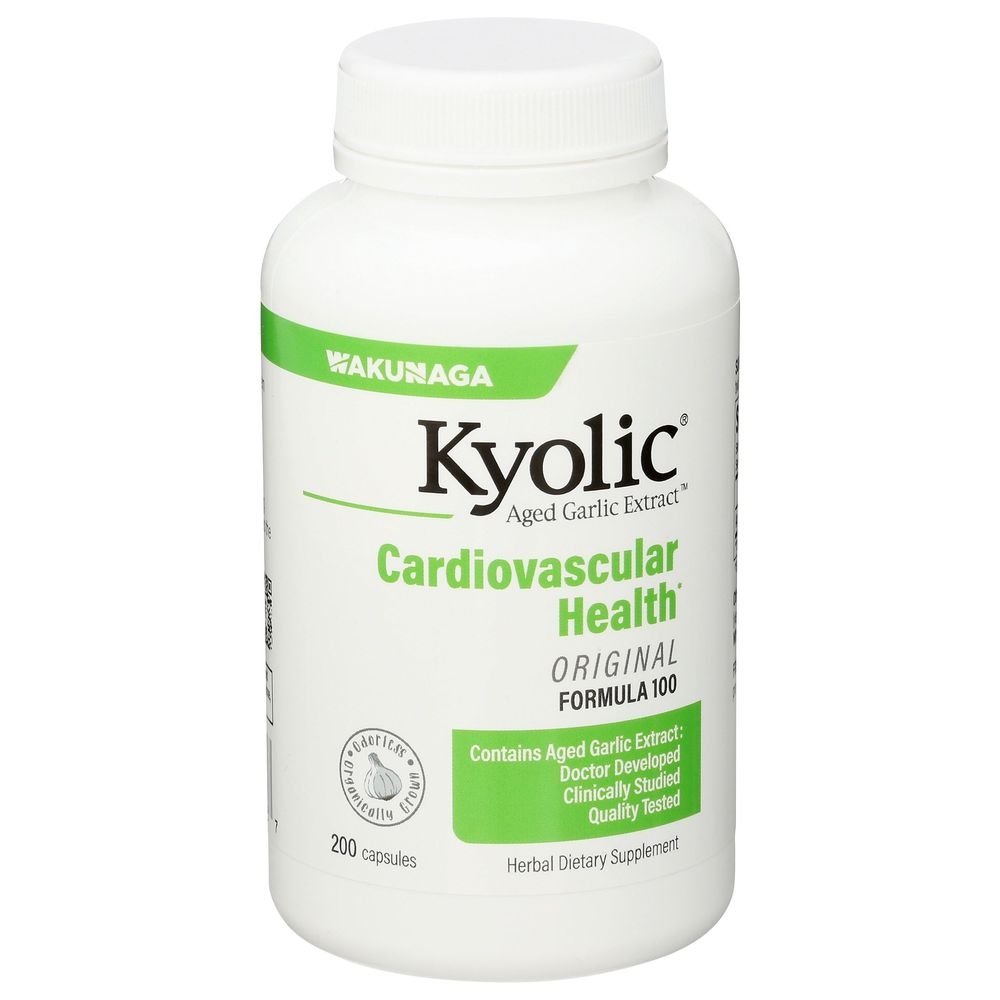 Kyolic Aged Garlic Extract Formula 100 Original Cardiovascular Health Dietary Supplement Capsules, 200 count