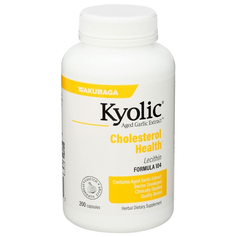 Kyolic Aged Garlic Extract Formula 104 Circulation Health Dietary Supplement Capsules, 200 count